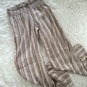 Indigo Rein Smocked Waist Linen Pants - M